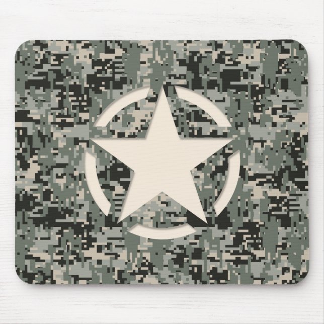 Star Stencil Style Khaki Digital Camouflage Mouse Pad (Front)