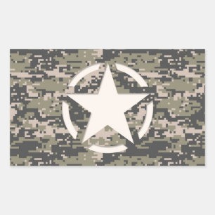 Star Stencil Tag Decal Style Khaki Camouflage