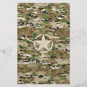 Star Stencil Vintage Camouflage Decor Stationery