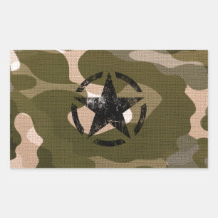Star Stencil Vintage on Camouflage Sticker