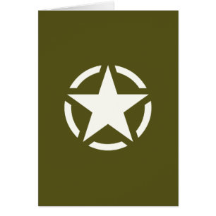 Star Stencil Vintage on Khaki Green