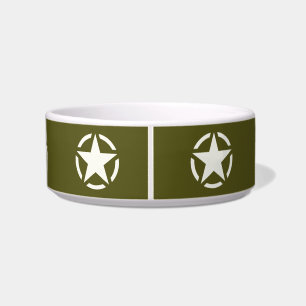 Star Stencil Vintage on Khaki Green Bowl