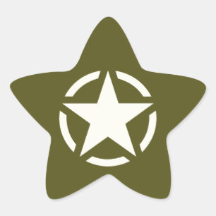 Star Stencil Vintage on Khaki Green Sticker