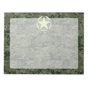 Star Stencil Vintage Symbol Digital Camouflage Notepad
