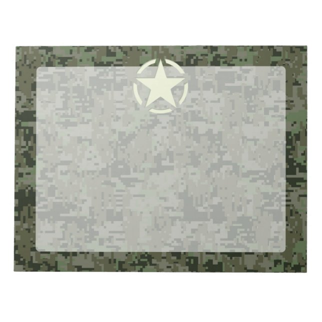 Star Stencil Vintage Symbol Digital Camouflage Notepad (Front)