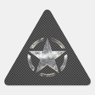Star Stencil Vintage Tag Carbon Fibre Style