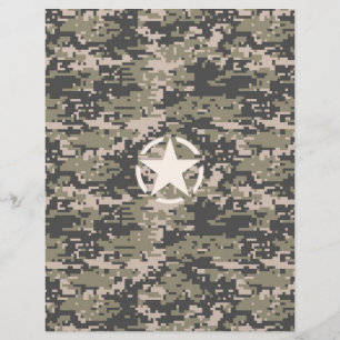 Star Stencil Vintage Tag Digital Khaki Style