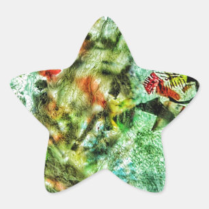 Star sticker white abstract recycled plastic