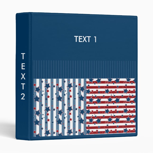 Star striped pattern in red and blue tones throw p binder (Front/Spine)