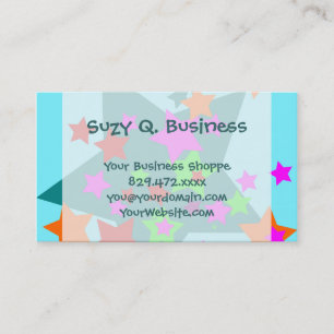 Star Struck Turquoise Stars Collage Carte de visit