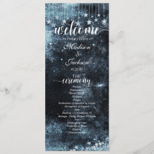 Star Struck Watercolor Celestial Wedding Program