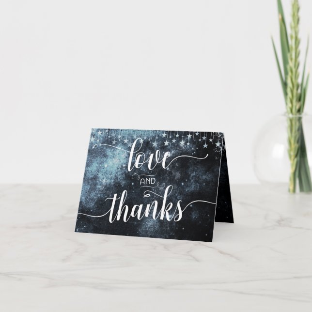 Star Struck Watercolor Wedding Thank You Photo (Front)
