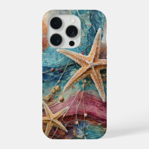 Star Studded Sand & Sea, Coastal Marine Life  iPhone 15 Pro Case
