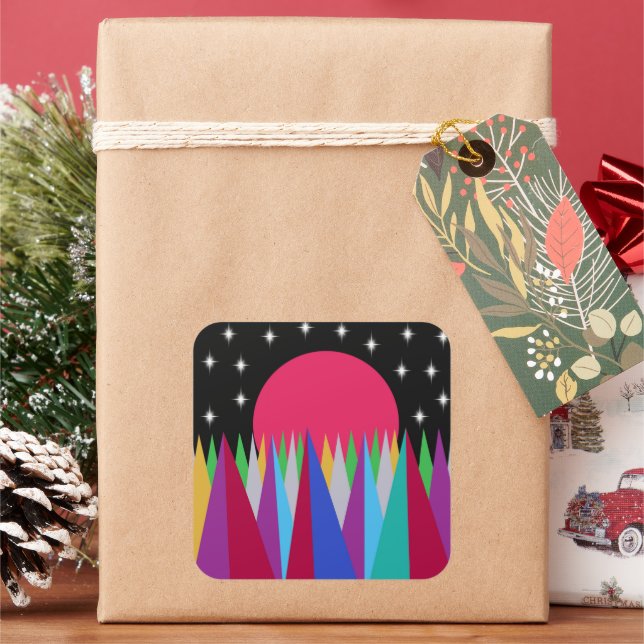 Star Sunset  Square Sticker (Holiday)