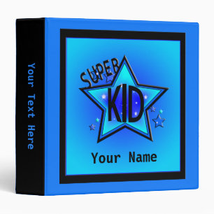 Star Super Kid Custom Boy Blue Binder