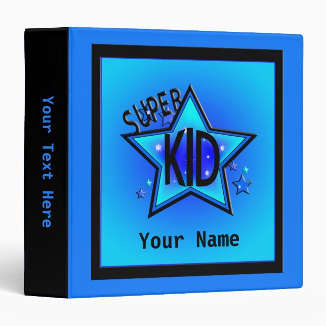 Star Super Kid Custom Boy Classeur bleu (Devant/Côté)