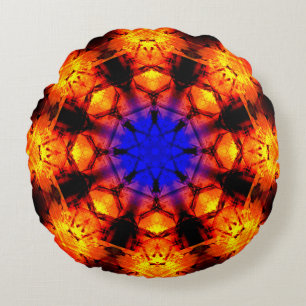 Star Supernova Mandala Round Pillow