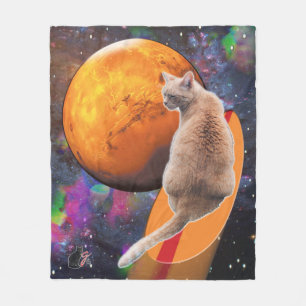 Star Surfer-Cat Chili Pepper Fleece Blanket