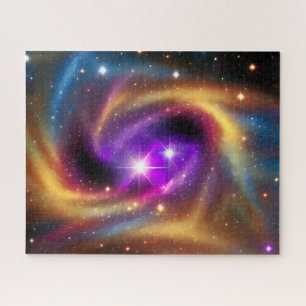 Star Surrounded by Colourful Cosmic Rays Jigsaw Puzzle