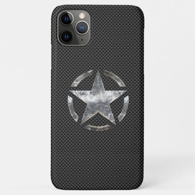 Star Symbol on a Carbon Style Decor iPhone Case (Back)