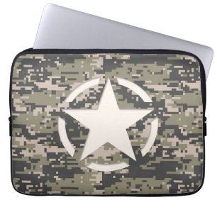 Star Symbol Pixel Digital Camouflage Laptop Sleeve