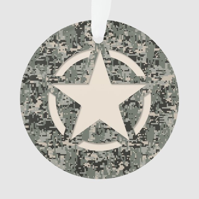 Star Symbol Pixel Digital Camouflage Ornament (Front)