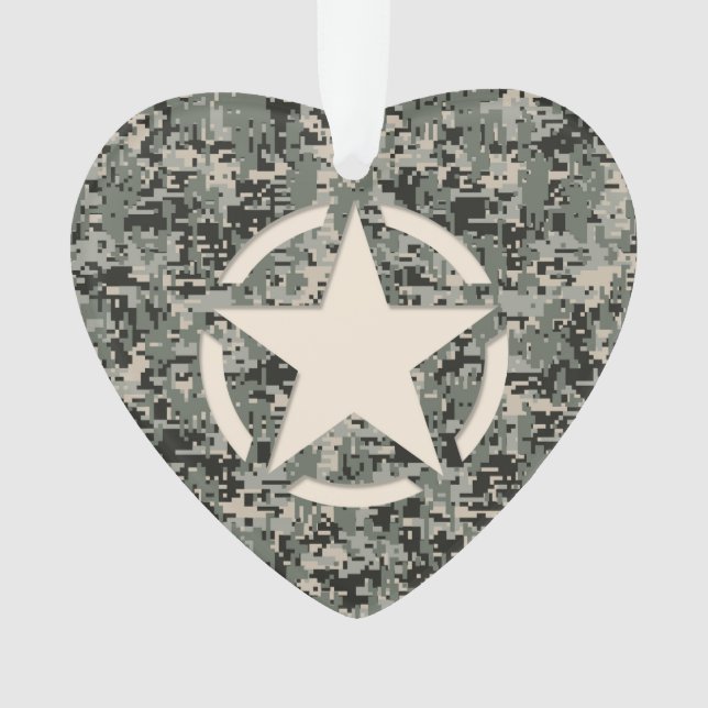 Star Symbol Pixel Digital Camouflage Ornament (Front)