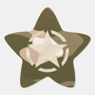 Star Tag on Burlap Camouflage Style