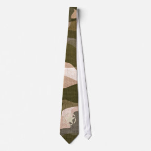 Star Tag on Burlap Camouflage Style Tie