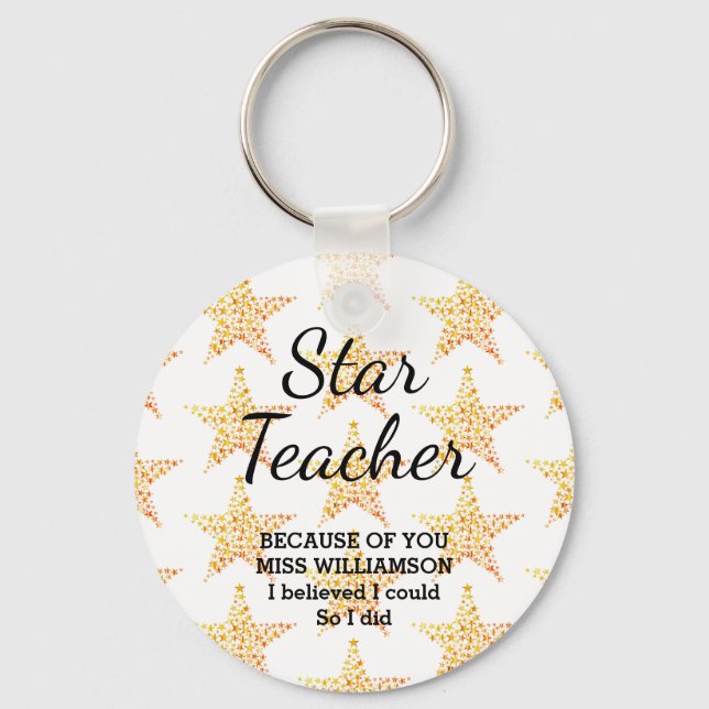 STAR TEACHER | Believed I Could Customizable Keychain (Front)