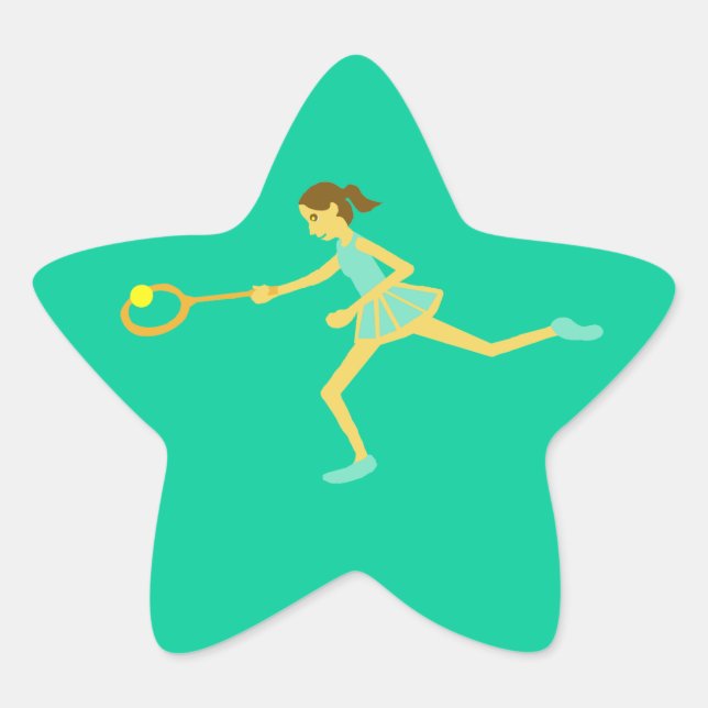 Star tennis player star sticker (Front)