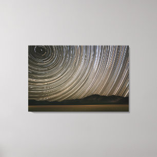 Star Trail at Night   California, Death Valley Canvas Print