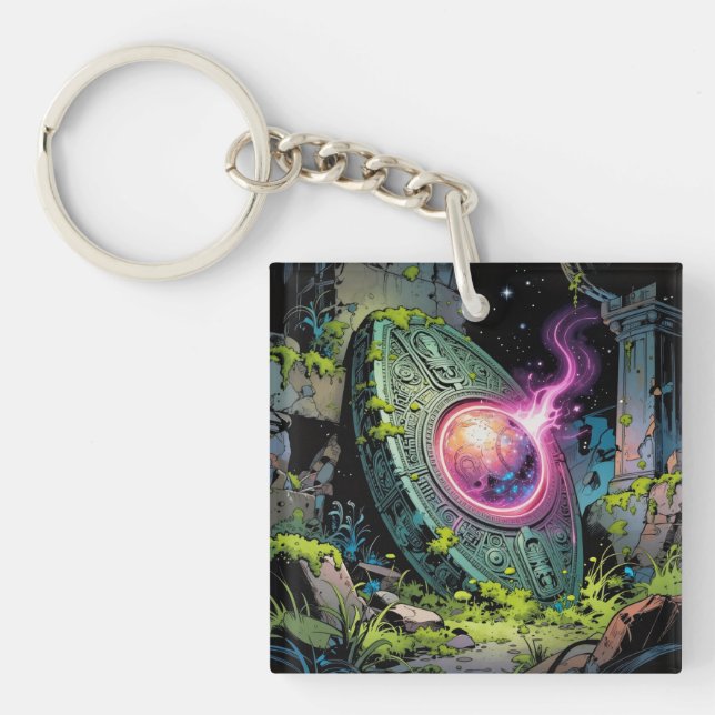 Star Trail - Journey Through the Universe Keychain (Front)