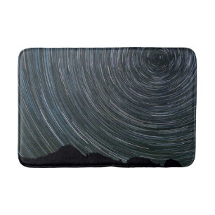 Star Trails Around Polaris   Ingalls Pass Bath Mat