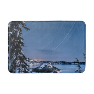 Star Trails   Crater Lake National Park Bath Mat