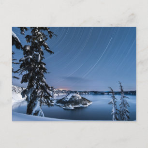 Star Trails Crater Lake National Park Postcard