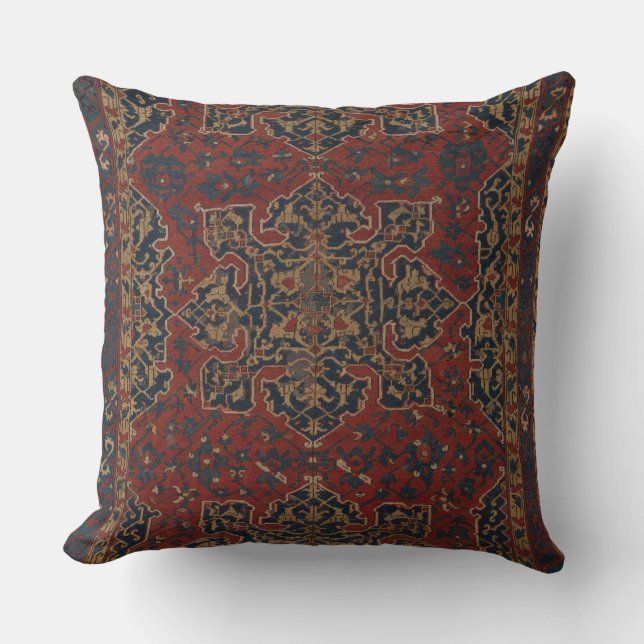 Star Ushak Carpet Design Throw Pillow (Front)