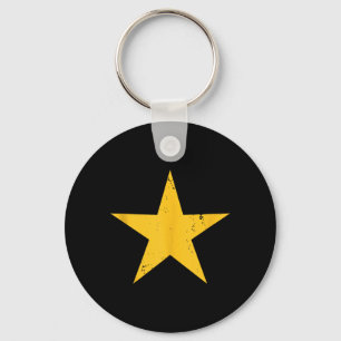 Star Vintage Yellow Simple Distressed Style Cute Keychain