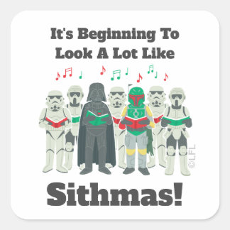 Star Wars Dark Side Carollers Square Sticker