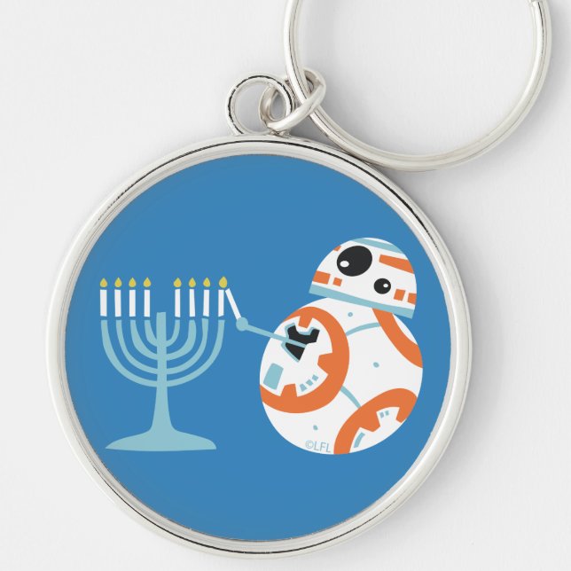 Star Wars Hanukkah BB-8 Lights Menorah Keychain (Front)