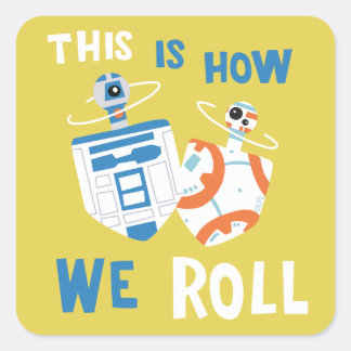 Star Wars Hanukkah R2-D2 & BB-8 Dreidels Square Sticker