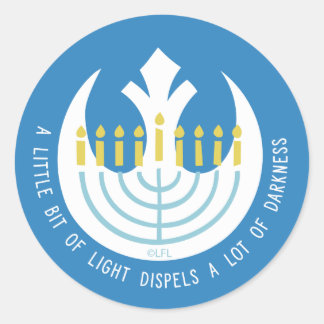 Star Wars Hanukkah Rebel Insignia Menorah Classic Round Sticker