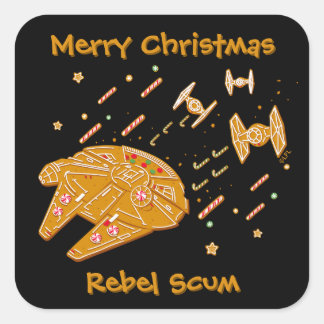 Star Wars Millennium Falcon Cookie Square Sticker