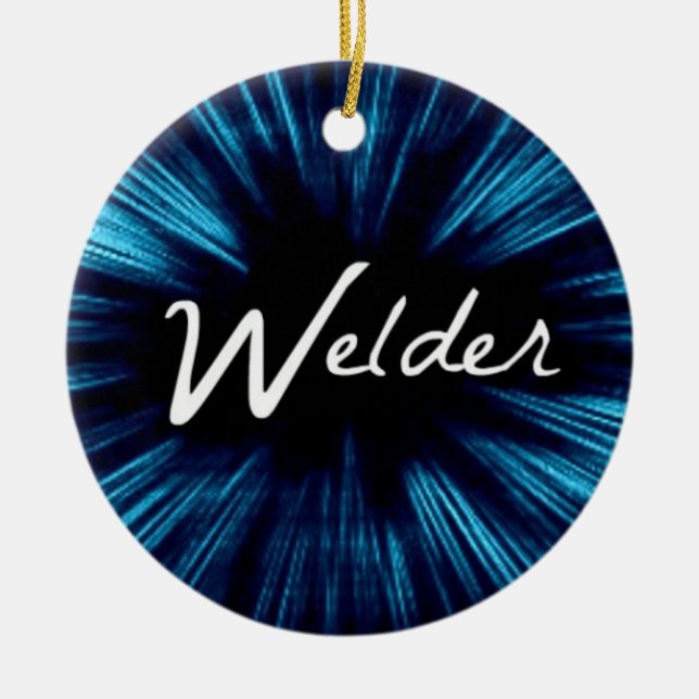 Star Welder Ceramic Ornament (Front)