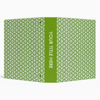 Star Wheel Pattern (1.5in) - Avocado Green & White Binder