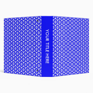 Star Wheel Pattern (1.5in) - Blue and White Binder