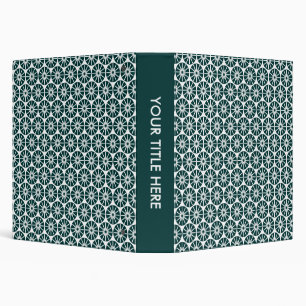 Star Wheel Pattern (1.5in) - Dark Green & White Binder