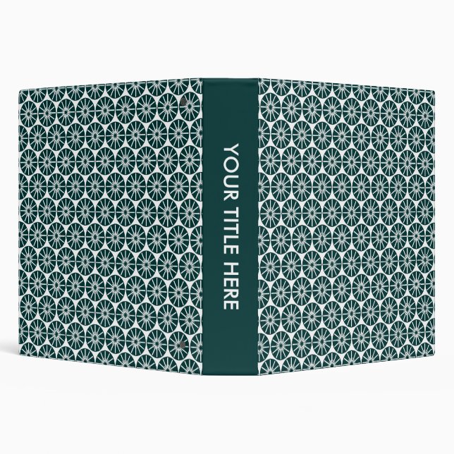 Star Wheel Pattern (1.5in) - Dark Green & White Binder (Background)