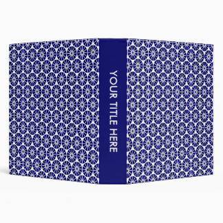 Star Wheel Pattern (1.5in) - Navy and White Binder