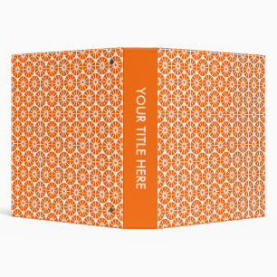 Star Wheel Pattern (1.5in) - Orange and White Binder